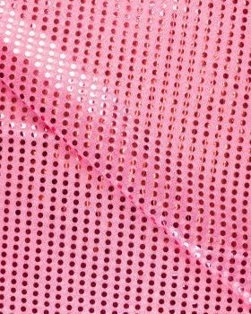 Tissu à Paillettes Rondes Rose Bonbon - Tissushop